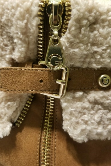 G by Guess Faux Fur Lined Suede Wedge Ankle Boots - Picture 5 of 8